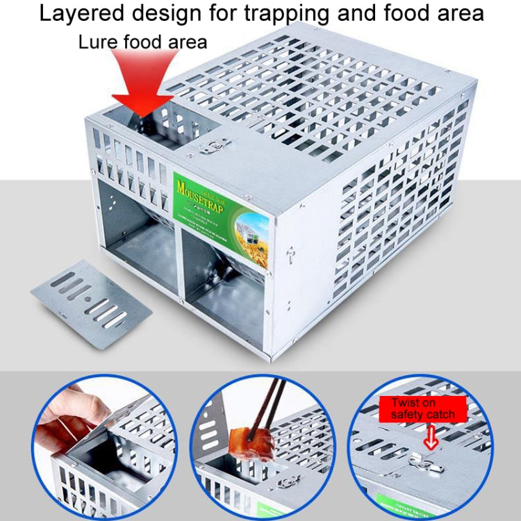 Home Indoor Automatic Mouse Trap Cage Catch Mouse Trap, Double Door Large