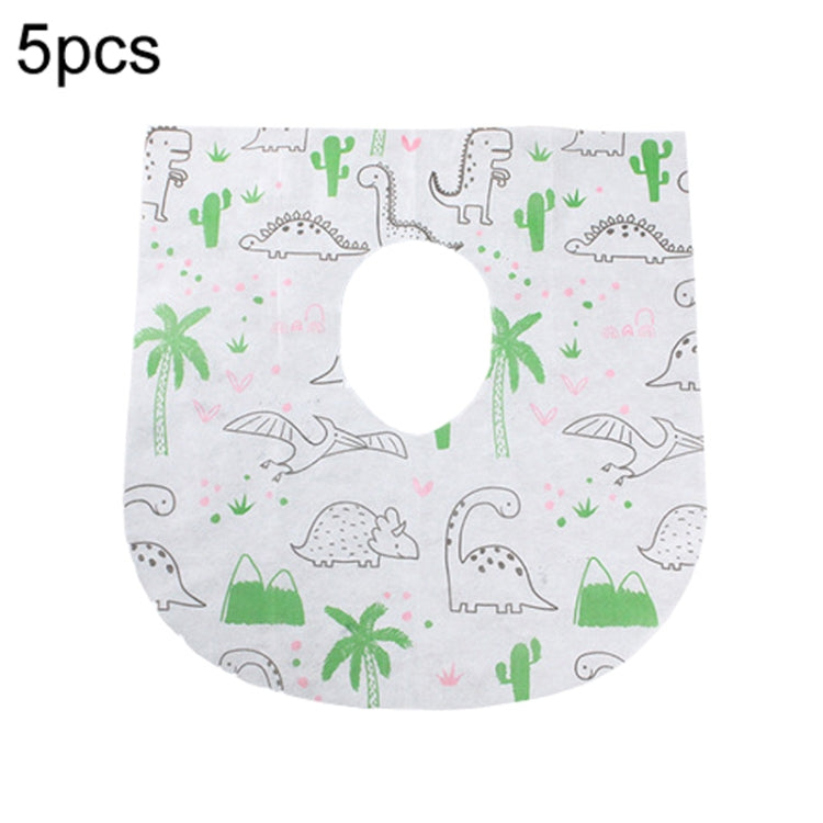 5pcs Disposable Nonwoven Toilet Pad Portable Hotel And Traveling Cartoon Universal Cushion, Dinosaur, Mermaid