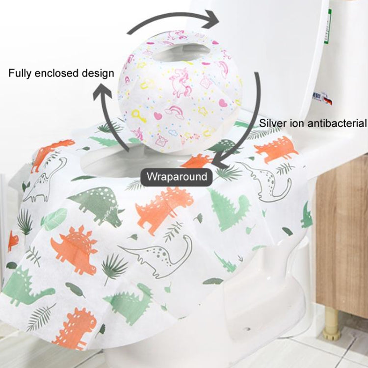 5pcs Disposable Nonwoven Toilet Pad Portable Hotel And Traveling Cartoon Universal Cushion, Dinosaur, Mermaid