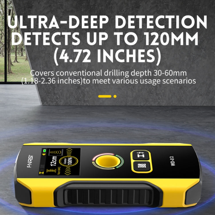 เครื่องตรวจจับสายไฟและเหล็กเส้นแบบมัลติฟังก์ชัน FNIRSI, รุ่น WD-02