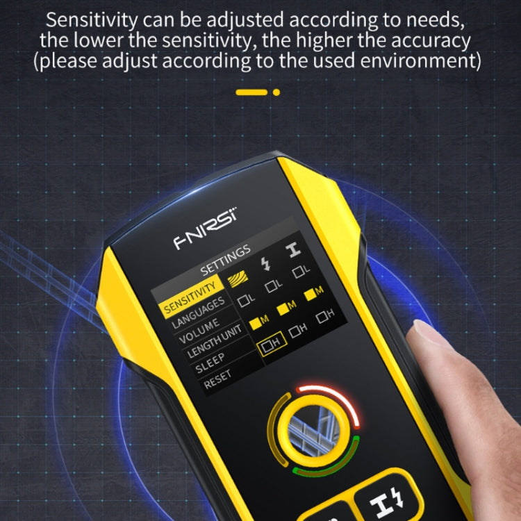 เครื่องตรวจจับสายไฟและเหล็กเส้นแบบมัลติฟังก์ชัน FNIRSI, รุ่น WD-02