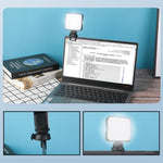 ไฟเติมสำหรับถ่ายภาพและประชุมทางวิดีโอ W64 64 LED สำหรับโน้ตบุ๊กมือถือ, ชุดคลิป, ชุดคลิป+ขาตั้งกล้อง