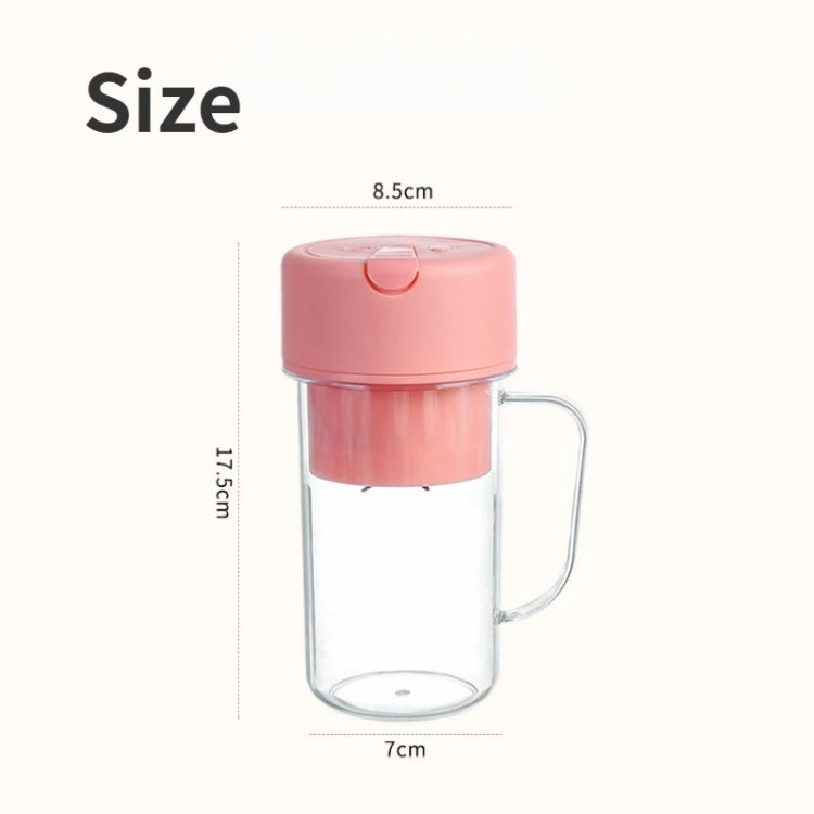 เครื่องคั้นน้ำผลไม้แบบมีหลอด 420 มล. ใบมีด 6 แฉก ชาร์จ USB เครื่องปั่นสมูทตี้แบบพกพา