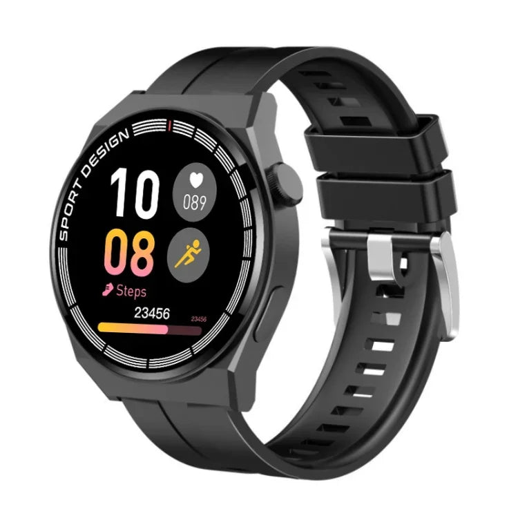 GT3Pro สมาร์ทวอทช์หน้าจอ 1.28 นิ้ว พร้อมบลูทูธและ NFC สีดำซิลิโคน, สีเงินซิลิโคน, หนังดำ, หนังน้ำตาล, เหล็กดำ, เหล็กเงิน, เหล็กสามเม็ดสีดำ, เหล็กสามเม็ดสีเงิน