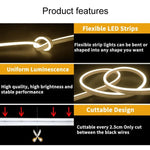 LIXINCORDA ไฟเส้น LED นีออนซิลิโคนอ่อน USB 5V 2 เมตร ควบคุมด้วยการสัมผัส, USB ควบคุมด้วยการสัมผัส (สีชมพู), USB ควบคุมด้วยการสัมผัส (สีวอร์มไวท์), USB ควบคุมด้วยการสัมผัส (สีน้ำเงิน)