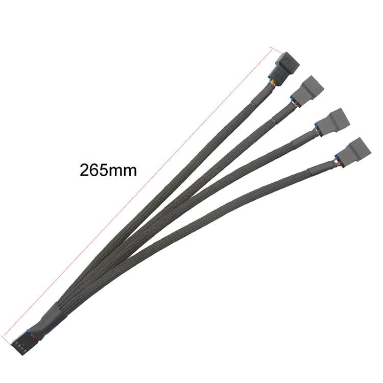 สายต่อพัดลมระบายความร้อนควบคุมอุณหภูมิ PWM คอมพิวเตอร์ ขั้วต่อ HUB เคส ยาว 0.27 ม.