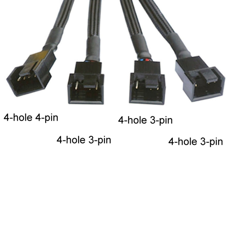 สายต่อพัดลมระบายความร้อนควบคุมอุณหภูมิ PWM คอมพิวเตอร์ ขั้วต่อ HUB เคส ยาว 0.27 ม.