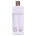 เครื่องชาร์จแบตเตอรี่ชาร์จซ้ำ AA / AAA แบบเสียบตรง 2 ช่อง USB, USB 2 ช่อง
