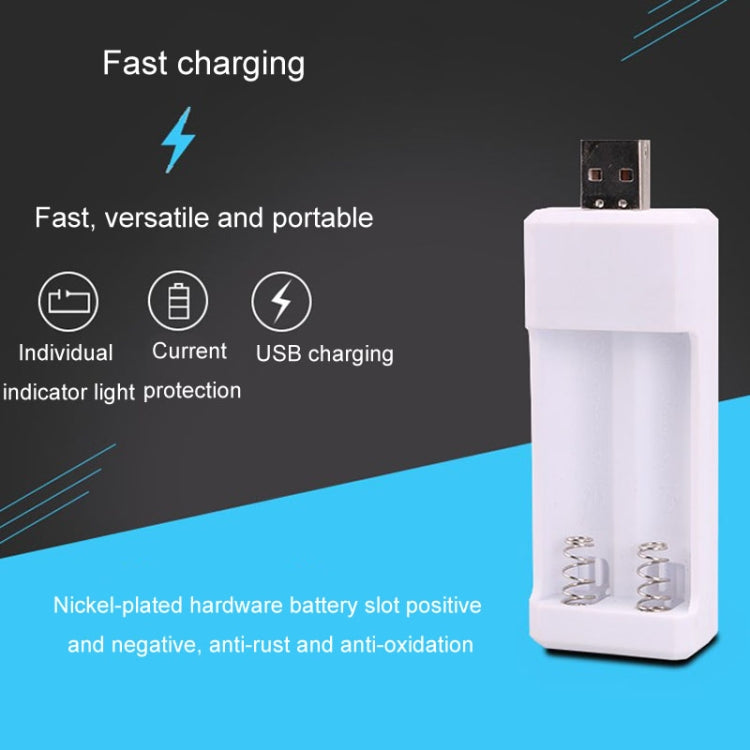 เครื่องชาร์จแบตเตอรี่ชาร์จซ้ำ AA / AAA แบบเสียบตรง 2 ช่อง USB, USB 2 ช่อง