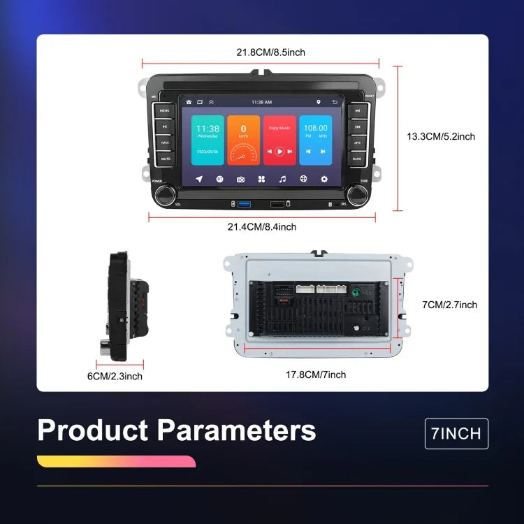 เครื่องเล่นขนาดใหญ่สำหรับ Volkswagen/Skoda 1+32G หน้าจอใหญ่ รองรับ Carplay, Android, ระบบนำทาง, กล้องถอยหลัง เครื่องรวม 1+32G