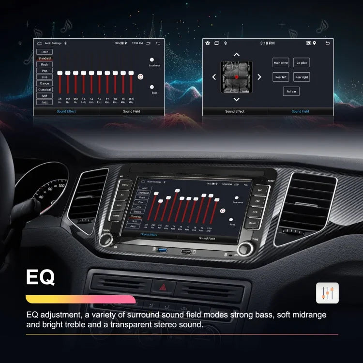 เครื่องเล่นขนาดใหญ่สำหรับ Volkswagen/Skoda 1+32G หน้าจอใหญ่ รองรับ Carplay, Android, ระบบนำทาง, กล้องถอยหลัง เครื่องรวม 1+32G