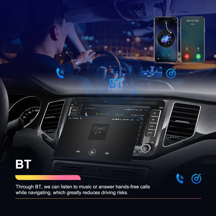 เครื่องเล่นขนาดใหญ่สำหรับ Volkswagen/Skoda 1+32G หน้าจอใหญ่ รองรับ Carplay, Android, ระบบนำทาง, กล้องถอยหลัง เครื่องรวม 1+32G