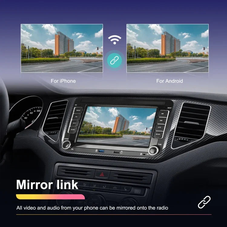 เครื่องเล่นขนาดใหญ่สำหรับ Volkswagen/Skoda 1+32G หน้าจอใหญ่ รองรับ Carplay, Android, ระบบนำทาง, กล้องถอยหลัง เครื่องรวม 1+32G