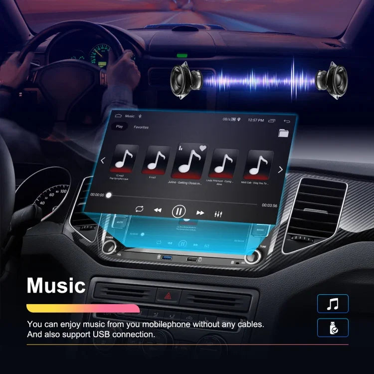 เครื่องเล่นขนาดใหญ่สำหรับ Volkswagen/Skoda 1+32G หน้าจอใหญ่ รองรับ Carplay, Android, ระบบนำทาง, กล้องถอยหลัง เครื่องรวม 1+32G