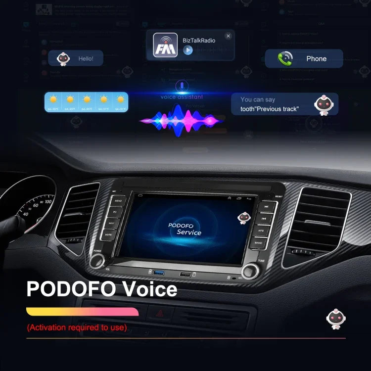 เครื่องเล่นขนาดใหญ่สำหรับ Volkswagen/Skoda 2+64G หน้าจอใหญ่ รองรับ Carplay, Android, ระบบนำทาง, กล้องถอยหลัง เครื่องรวม 2+64G