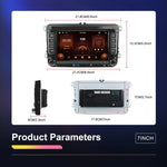 เครื่องเล่นขนาดใหญ่สำหรับ Volkswagen/Skoda 2+64G หน้าจอใหญ่ รองรับ Carplay, Android, ระบบนำทาง, กล้องถอยหลัง เครื่องรวม 2+64G