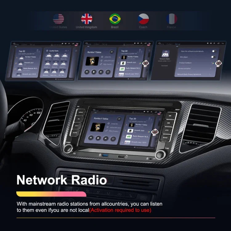 เครื่องเล่นขนาดใหญ่สำหรับ Volkswagen/Skoda 2+64G หน้าจอใหญ่ รองรับ Carplay, Android, ระบบนำทาง, กล้องถอยหลัง เครื่องรวม 2+64G