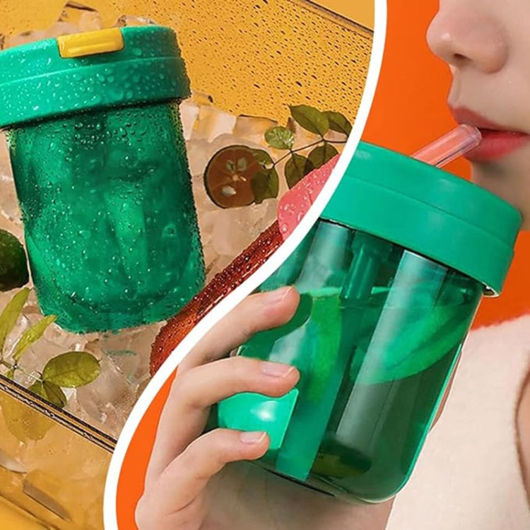 แก้วน้ำเด็กขนาดเล็ก 300ml ป้องกันการรั่วไหล แก้วพลาสติกพร้อมหลอดสำหรับนักเรียน พกพาสะดวก