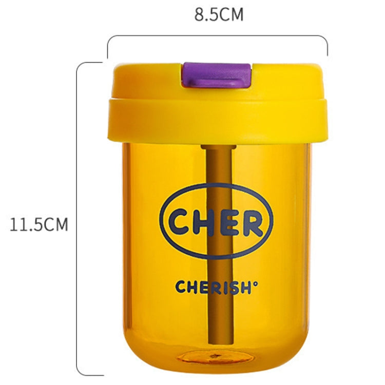 แก้วน้ำเด็กขนาดเล็ก 300ml ป้องกันการรั่วไหล แก้วพลาสติกพร้อมหลอดสำหรับนักเรียน พกพาสะดวก