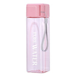 Simple Square Mug Portable Leak-Proof Plastic Cup Sports Camping Bottle, 500ml
