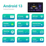 เครื่องนำทางหน้าจอใหญ่ 13.1 นิ้ว 4+64G Android พร้อมแอปแผนที่สากล / Carplay / กล้องถอยหลัง, 13.1 นิ้ว