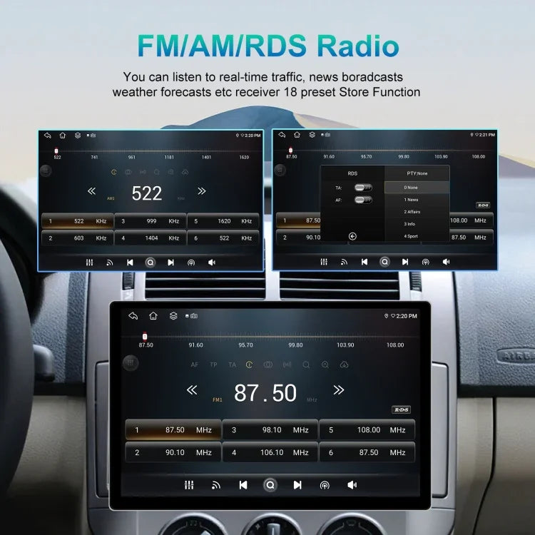 เครื่องนำทางหน้าจอใหญ่ 13.1 นิ้ว 4+64G Android พร้อมแอปแผนที่สากล / Carplay / กล้องถอยหลัง, 13.1 นิ้ว