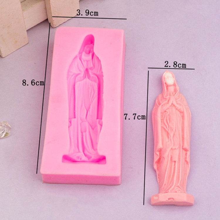แม่พิมพ์เค้กฟองดองซิลิโคน Virgin Mary DIY แม่พิมพ์ช็อกโกแลตดินปั้น เครื่องมืออบขนม
