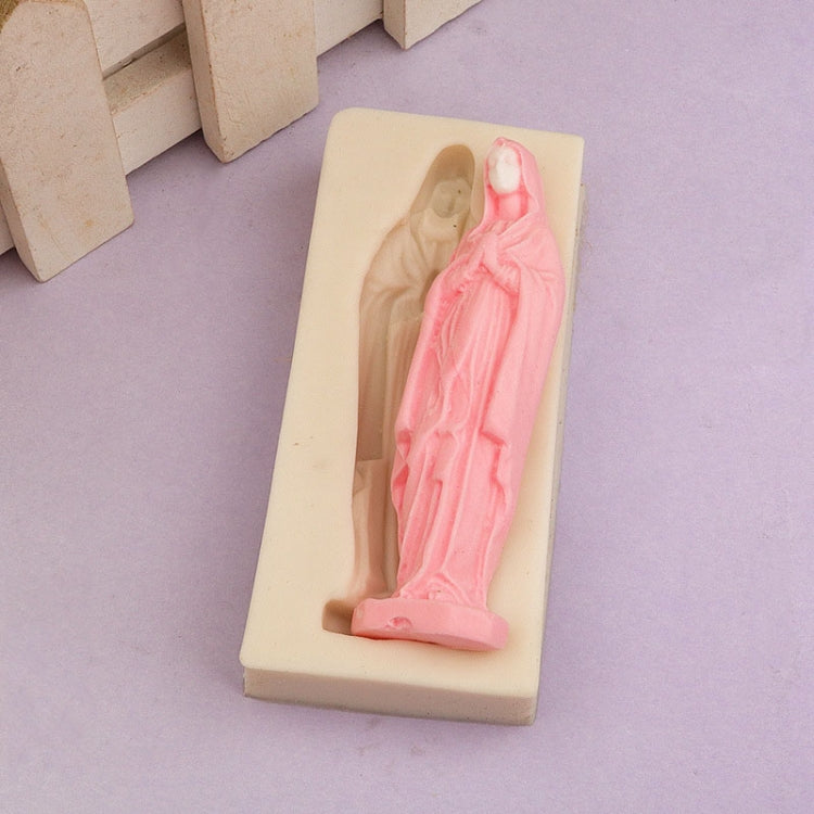 แม่พิมพ์เค้กฟองดองซิลิโคน Virgin Mary DIY แม่พิมพ์ช็อกโกแลตดินปั้น เครื่องมืออบขนม