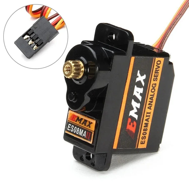 EMAX ES08MA II เซอร์โวมอเตอร์ขนาดเล็กฟันโลหะ 12 กรัม EMAX ES08MA II
