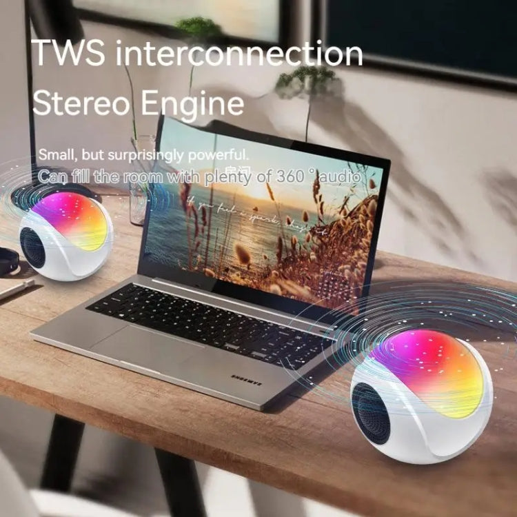 ลำโพงบลูทูธ SY-688 TWS พร้อมไฟ RGB สีสันสดใส รุ่น SY-688 สีขาว