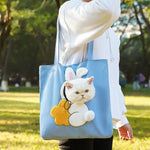 กระเป๋าสะพายข้างสำหรับสัตว์เลี้ยง กระเป๋าถือสำหรับแมวและสุนัขขนาดเล็ก แบบขยายได้ ขนาด M, L