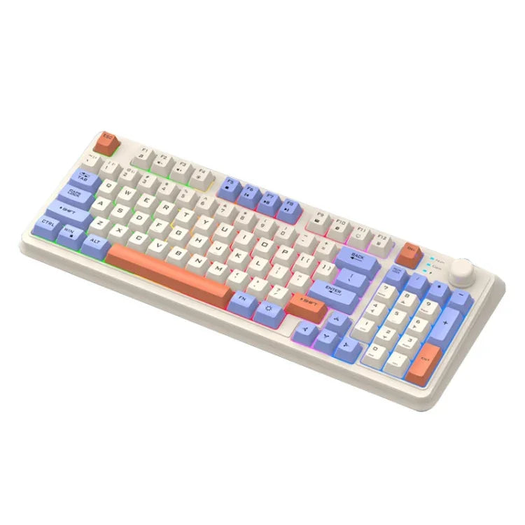 คีย์บอร์ดกลไกไร้สาย Bluetooth สองโหมด XUNSVFOX K94 สำหรับเล่นเกม สำนักงาน และแล็ปท็อป