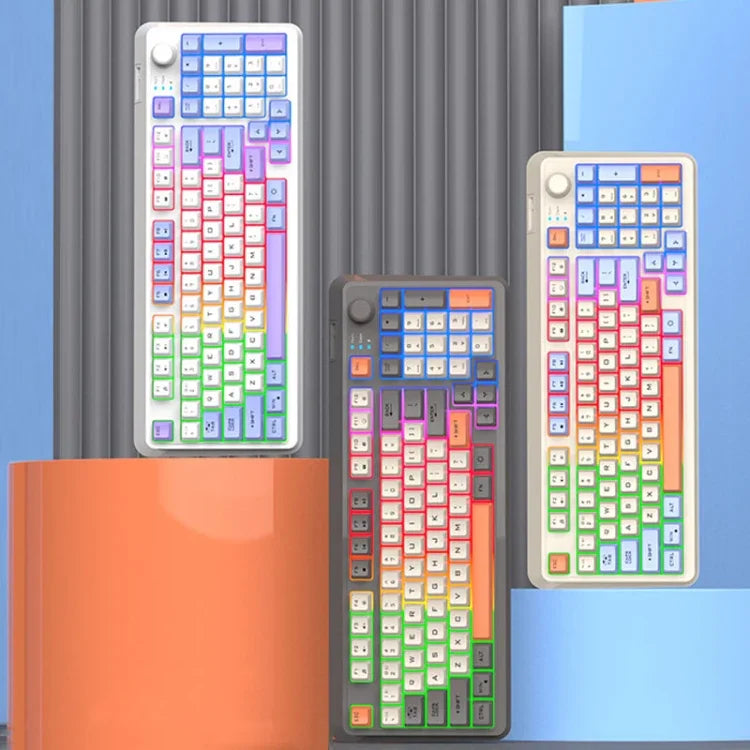คีย์บอร์ดกลไกไร้สาย Bluetooth สองโหมด XUNSVFOX K94 สำหรับเล่นเกม สำนักงาน และแล็ปท็อป