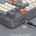 คีย์บอร์ดกลไกไร้สาย Bluetooth สองโหมด XUNSVFOX K94 สำหรับเล่นเกม สำนักงาน และแล็ปท็อป