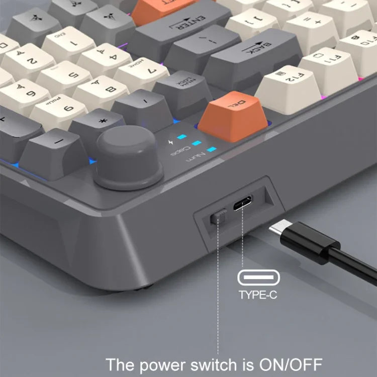 คีย์บอร์ดกลไกไร้สาย Bluetooth สองโหมด XUNSVFOX K94 สำหรับเล่นเกม สำนักงาน และแล็ปท็อป