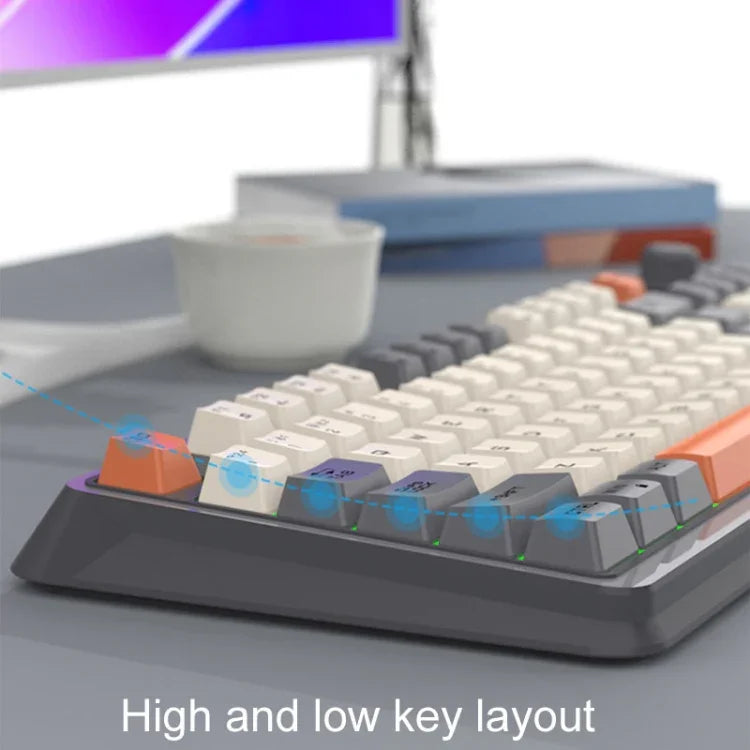 คีย์บอร์ดกลไกไร้สาย Bluetooth สองโหมด XUNSVFOX K94 สำหรับเล่นเกม สำนักงาน และแล็ปท็อป