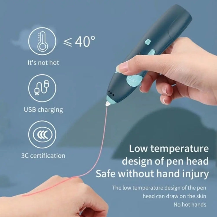 ชุดปากกาเขียนภาพ 3D ไร้สายชาร์จ USB อุณหภูมิต่ำ สำหรับเด็ก DIY