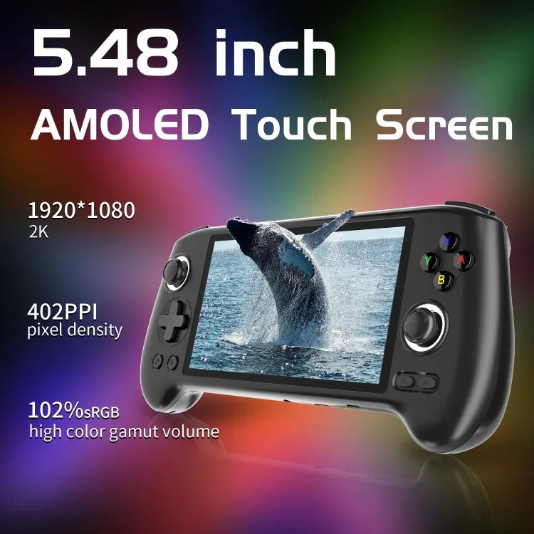 เครื่องเล่นเกมพกพา ANBERNIC RG556 ระบบ Android 13 หน้าจอ AMOLED 5.48 นิ้ว WIFI Bluetooth ผู้เล่นเกม, 128GB+128GB, 128GB+256GB