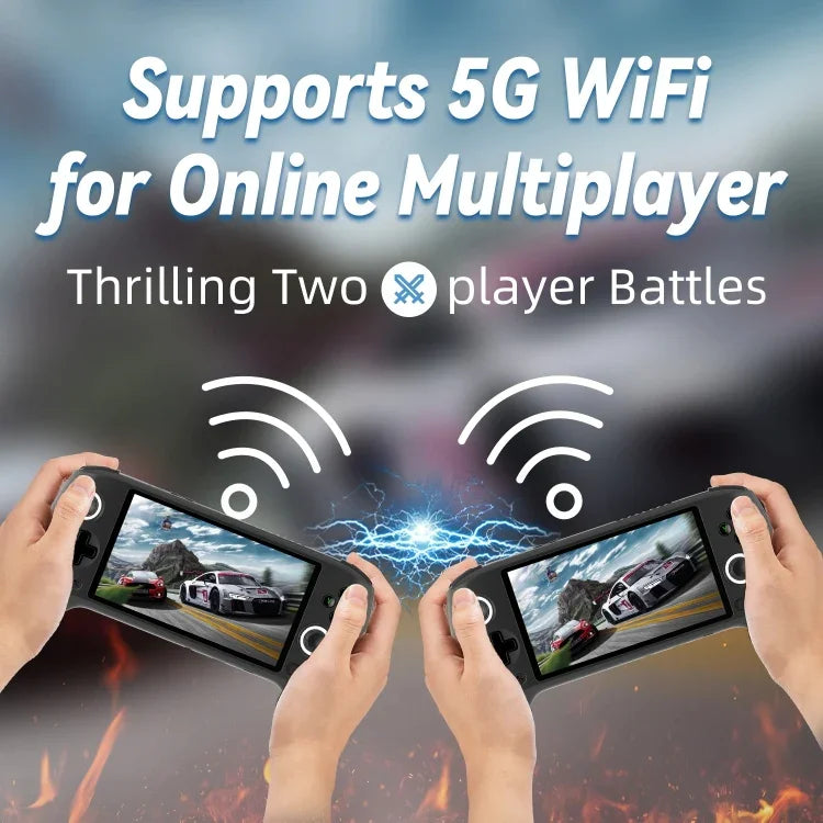 เครื่องเล่นเกมพกพา ANBERNIC RG556 ระบบ Android 13 หน้าจอ AMOLED 5.48 นิ้ว WIFI Bluetooth ผู้เล่นเกม, 128GB+128GB, 128GB+256GB