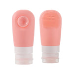 60ml Silicone Suction Cup With Brush Squeezed Bottle Portable Travel Storage Bottle, Blue, Green, Pink