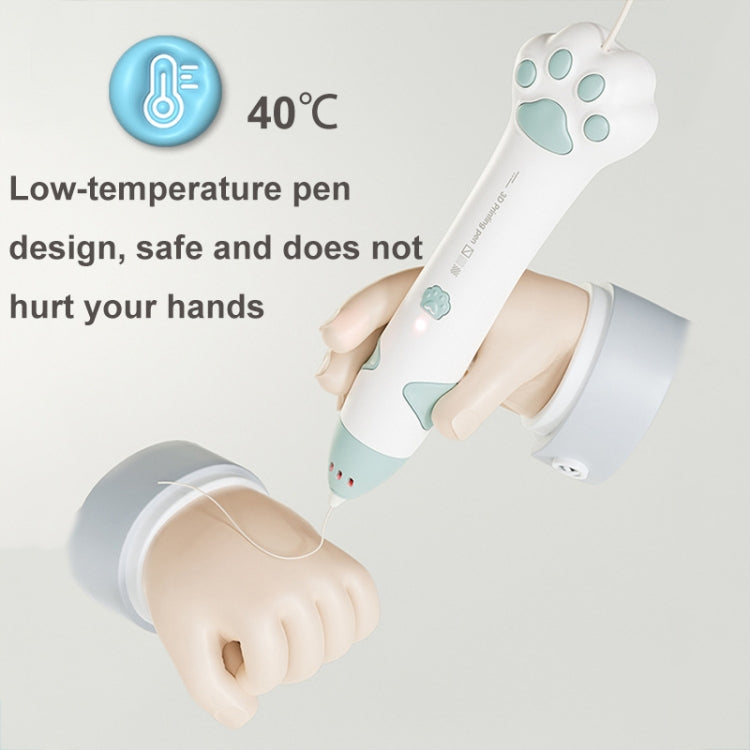 ปากกาเขียนภาพ 3D อุณหภูมิต่ำชาร์จ USB ลายกราฟฟิตีสำหรับเด็ก สีเขียวมิ้นท์ สีชมพูซากุระ