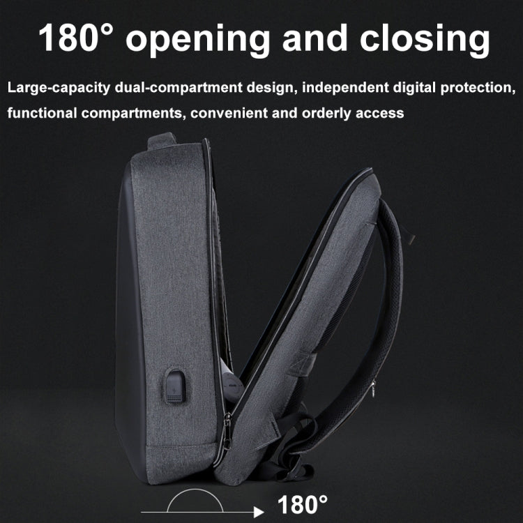 กระเป๋าเป้โน้ตบุ๊กกันขโมยความจุใหญ่ พร้อมรหัสล็อกและพอร์ต USB ขนาด 16 นิ้ว
