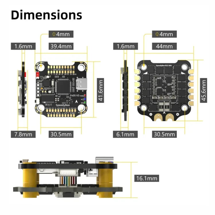 บารอมิเตอร์ Lipo 3-6S สำหรับโดรน RC, SpeedyBee BLS 50A ESC 4-in-1
