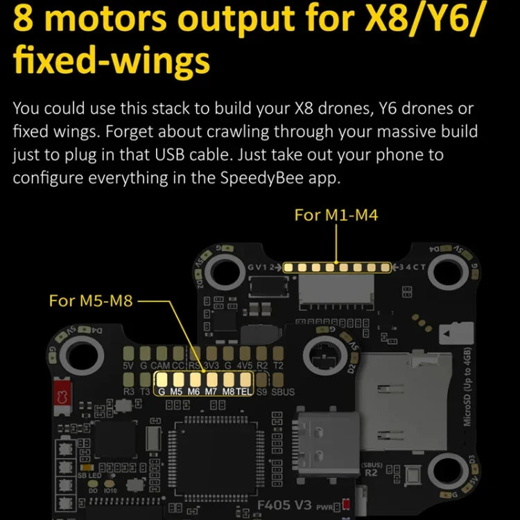 บารอมิเตอร์ Lipo 3-6S สำหรับโดรน RC, SpeedyBee BLS 50A ESC 4-in-1
