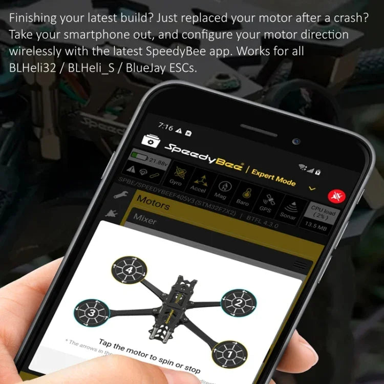 บารอมิเตอร์ Lipo 3-6S สำหรับโดรน RC, SpeedyBee BLS 50A ESC 4-in-1
