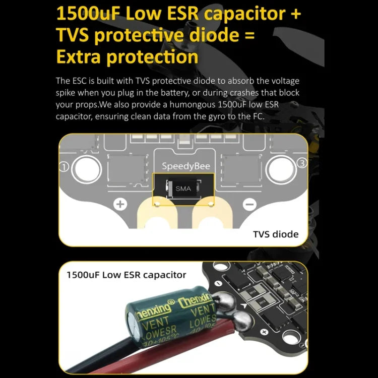 บารอมิเตอร์ Lipo 3-6S สำหรับโดรน RC, SpeedyBee BLS 50A ESC 4-in-1
