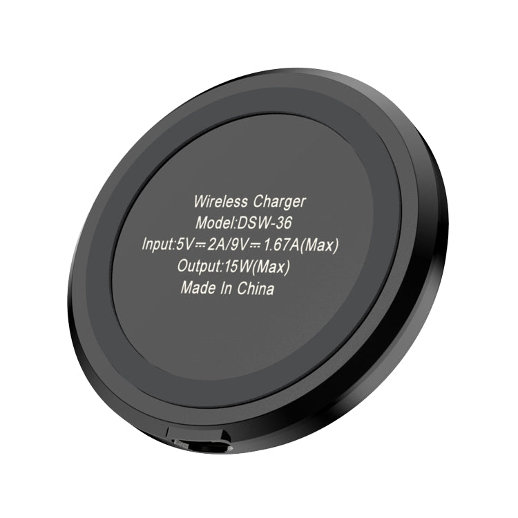 DSW-36B ที่ชาร์จไร้สายโทรศัพท์มือถือขนาดเล็ก 15W ชาร์จเร็ว Type-C แบบกลม QI, DSW-36B