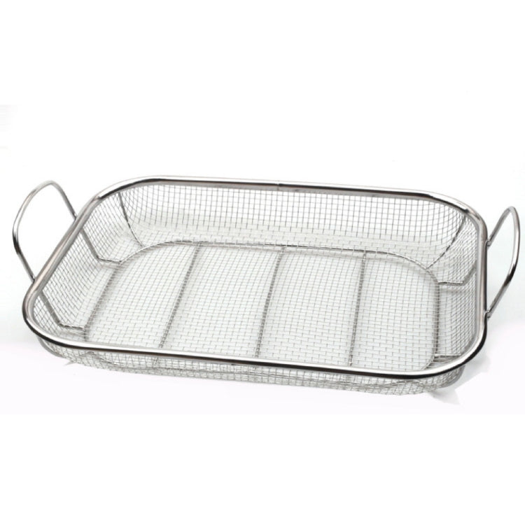 ตะกร้าบาร์บีคิวสแตนเลสสี่เหลี่ยม พร้อมด้ามจับสูง ป้องกันการลวก ขนาด 42.5x28x10.5