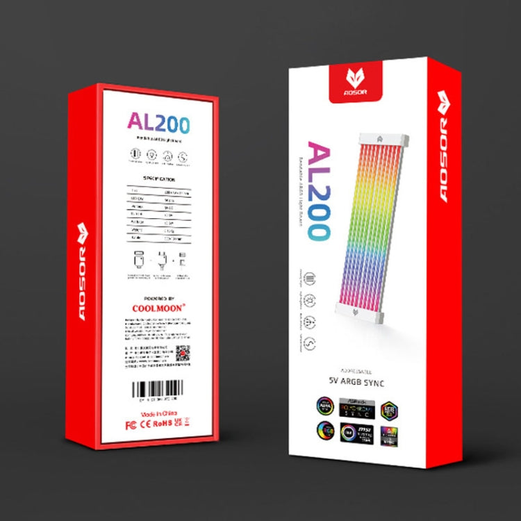 สายไฟ AOSOR Al200 Neon สำหรับคอมพิวเตอร์ เมนบอร์ด การ์ดจอ สายไฟตกแต่งเรืองแสง รุ่น AL200