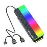 COOLMOON CM-M2A พัดลมระบายความร้อนสำหรับ M.2 2280 SSD 5V ARGB ฮีทซิงค์สำหรับฮาร์ดไดรฟ์ รุ่น CM-M2A